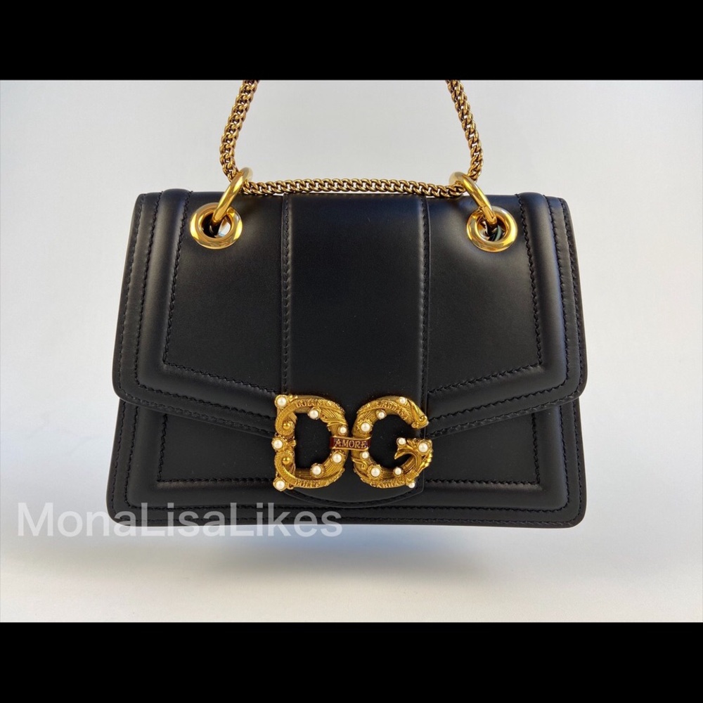 SOLD  DOLCE GABBANA Amore Shoulder Bag Black Purse